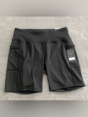 Level Up Active Black Biker Shorts XL NWT High Waist Gym Yoga